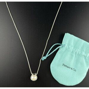 Tiffany & Co Hardwear Necklace Freshwater Pearl Link Pendant Sterling Silver 925
